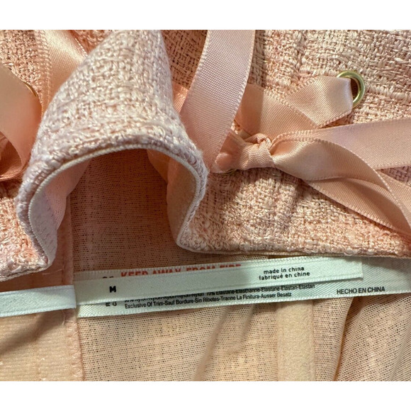 Anthropologie Tweed Corset Top Womens M Pink Bow Romantic Coquette Valentines - Picture 8 of 8